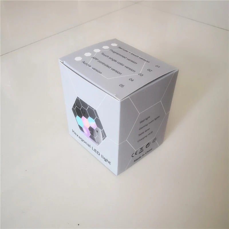 Compatible with Apple, Wireless Smart Phone Controlled LED Modular Honeycomb Light DIY Assembly Hexagonal Quantum Light Working With Android IOS System
