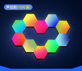 Compatible with Apple, Wireless Smart Phone Controlled LED Modular Honeycomb Light DIY Assembly Hexagonal Quantum Light Working With Android IOS System